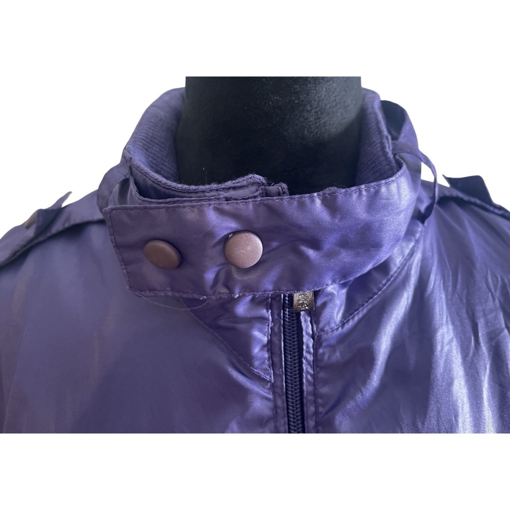 Smoke Rise NY Purple Bomber Jacket‎ Unisex Size Large Purple Zip Motorcycle Coat - Picture 7 of 10